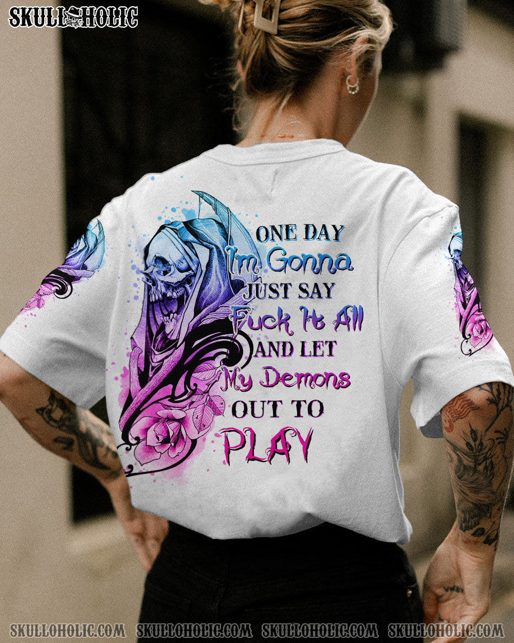 ONE DAY I’M GONNA JUST SAY FCK IT ALL SKULL ALL OVER PRINT – YHHN1402234