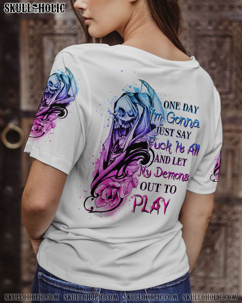 ONE DAY I’M GONNA JUST SAY FCK IT ALL SKULL ALL OVER PRINT – YHHN1402234