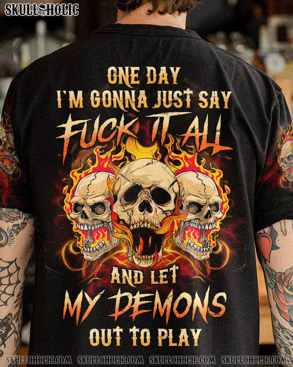 ONE DAY I'M GONNA JUST SAY FCK IT ALL SKULL ALL OVER PRINT - YHLN0702233