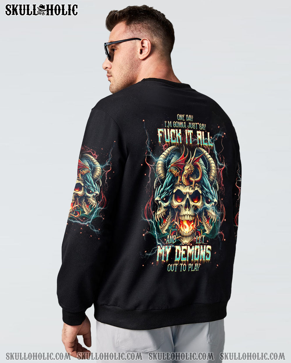 ONE DAY I’M GONNA JUST SAY SKULL DRAGON ALL OVER PRINT – TLNT2606242