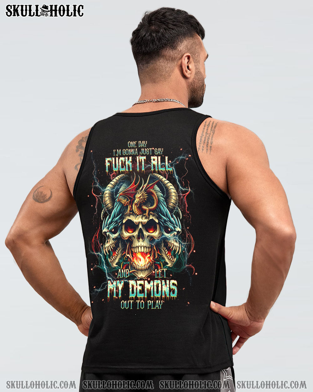 ONE DAY I’M GONNA JUST SAY SKULL DRAGON ALL OVER PRINT – TLNT2606242