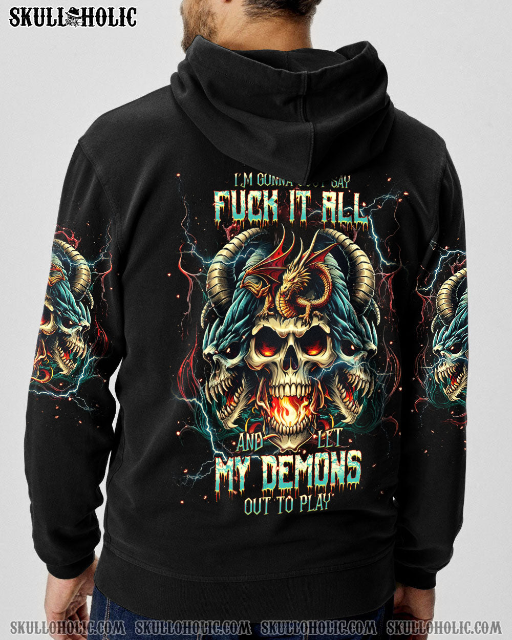 ONE DAY I’M GONNA JUST SAY SKULL DRAGON ALL OVER PRINT – TLNT2606242