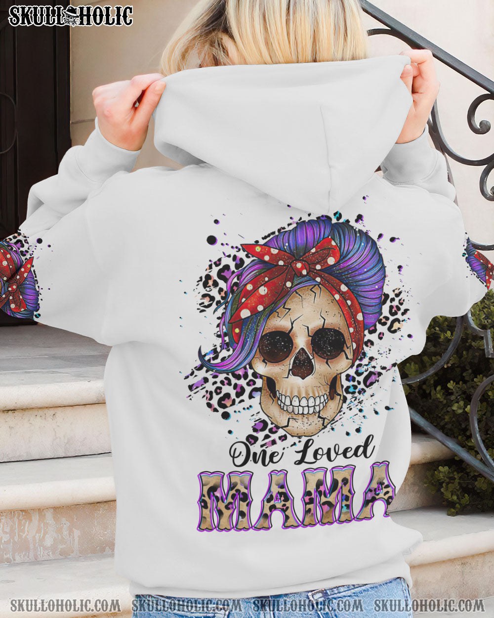 ONE LOVED MAMA PURPLE MESSY BUN ALL OVER PRINT – TLTR2402234