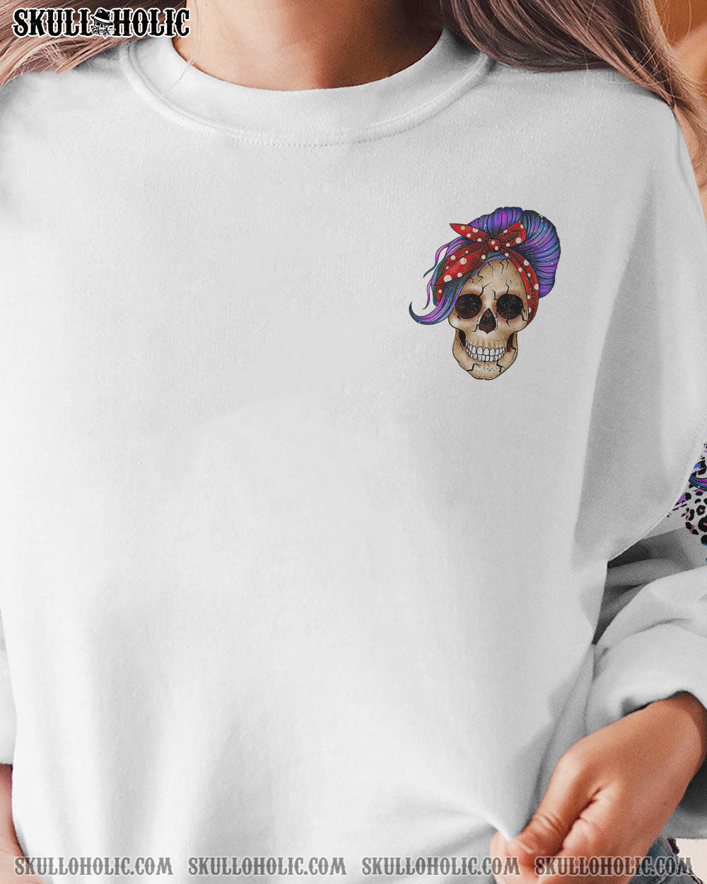 ONE LOVED MAMA PURPLE MESSY BUN ALL OVER PRINT – TLTR2402234