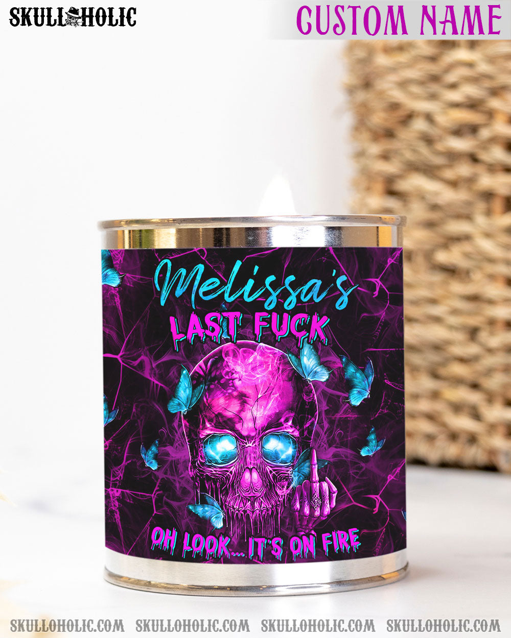 PERSONALIZED NAME LAST F SKULL CANDLE PAINT CAN – YHHN1312225