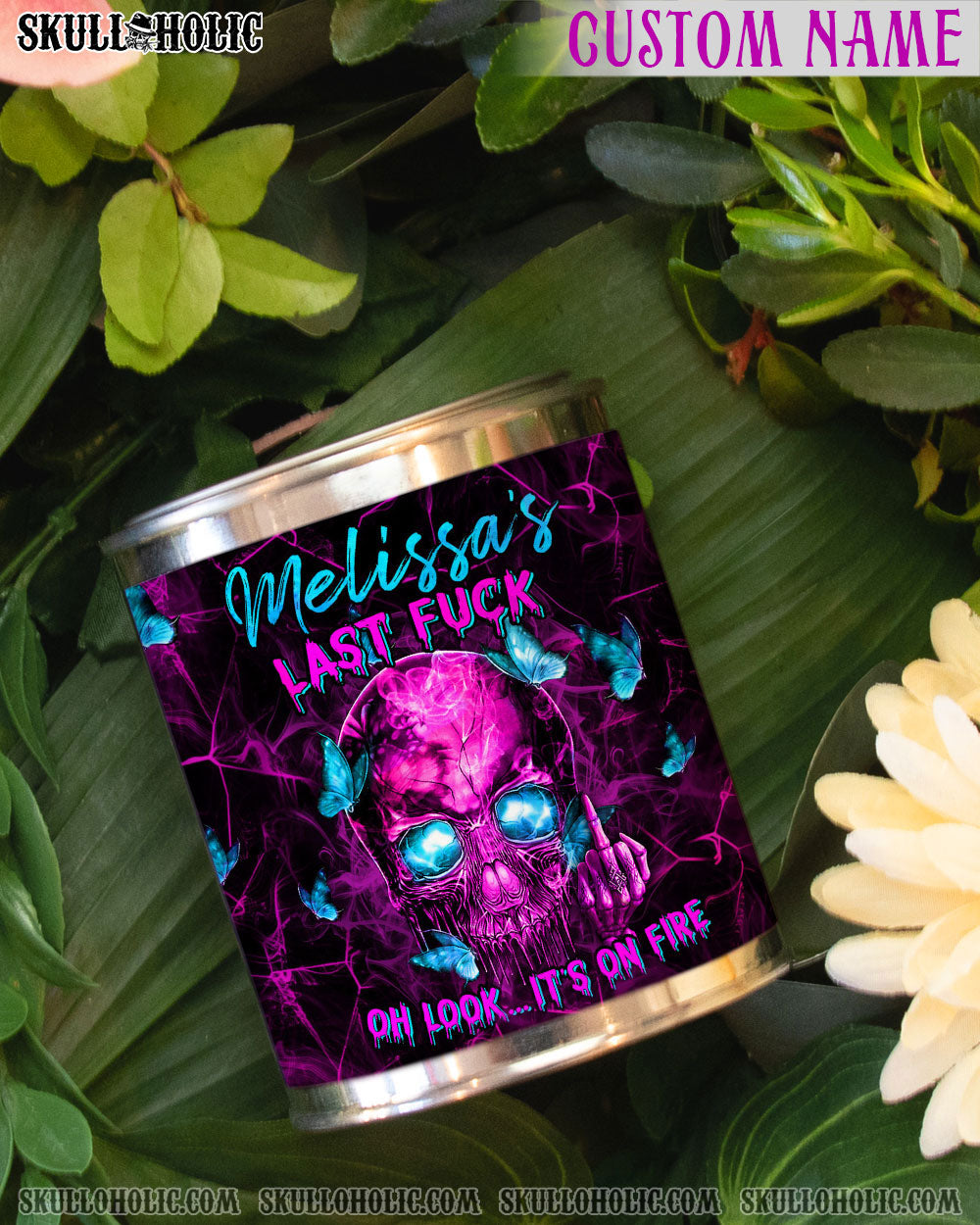 PERSONALIZED NAME LAST F SKULL CANDLE PAINT CAN – YHHN1312225