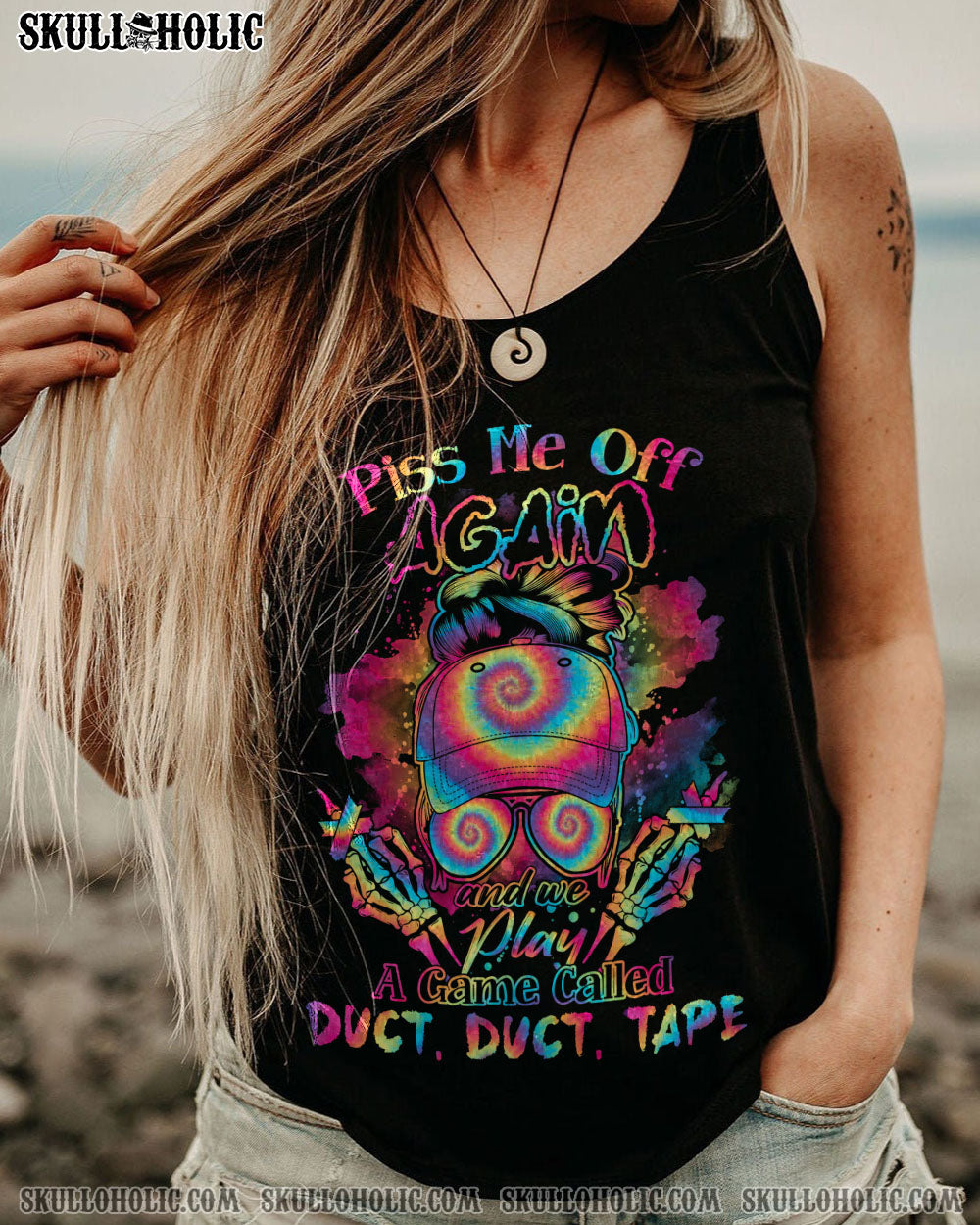 PISS ME OFF AGAIN TIE DYE MESSY BUN ALL OVER PRINT – TLNO2302231