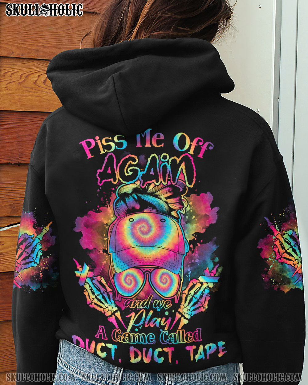 PISS ME OFF AGAIN TIE DYE MESSY BUN ALL OVER PRINT – TLNO2302231
