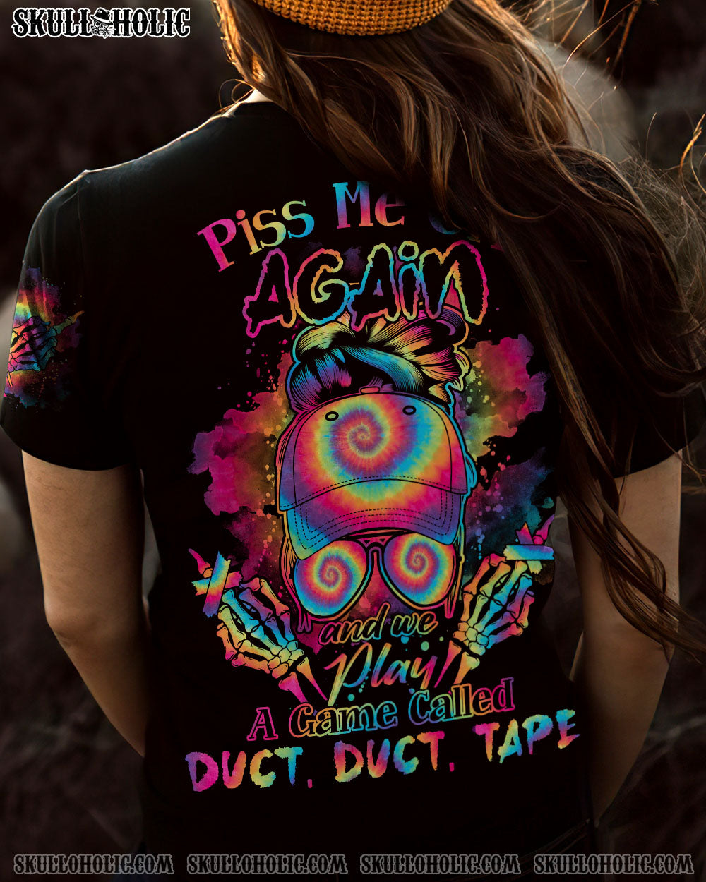PISS ME OFF AGAIN TIE DYE MESSY BUN ALL OVER PRINT – TLNO2302231