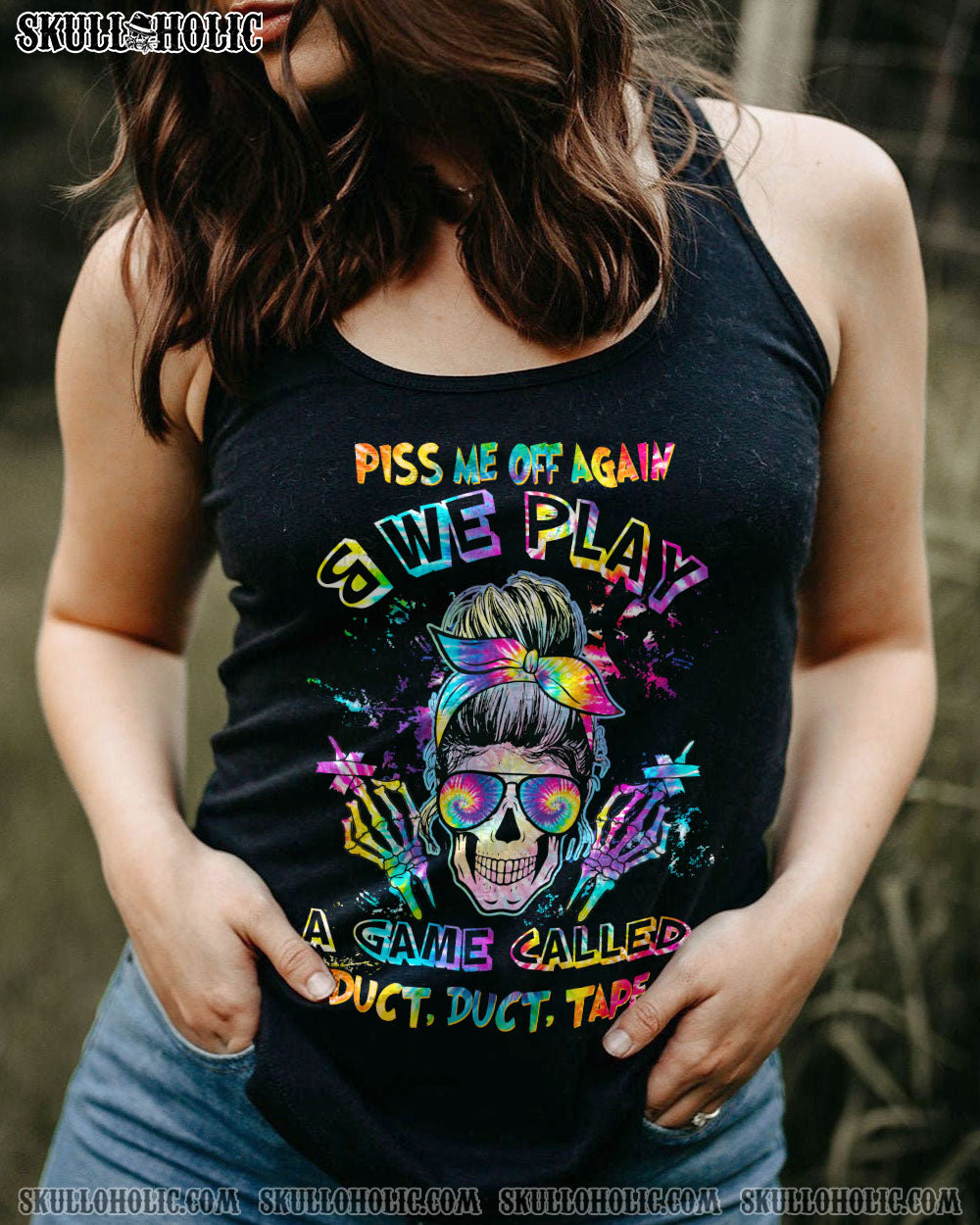 PISS ME OFF AGAIN TIE DYE MESSY BUN ALL OVER PRINT – TLTW1102235