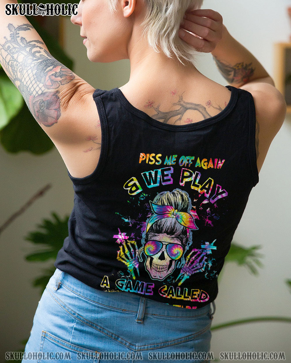 PISS ME OFF AGAIN TIE DYE MESSY BUN ALL OVER PRINT – TLTW1102235