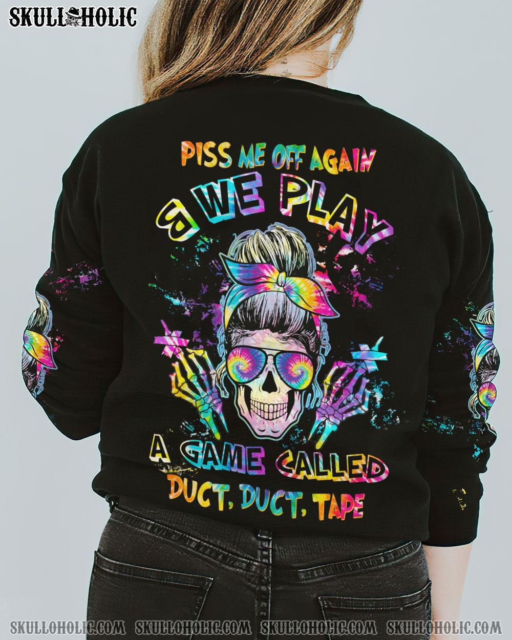 PISS ME OFF AGAIN TIE DYE MESSY BUN ALL OVER PRINT – TLTW1102235