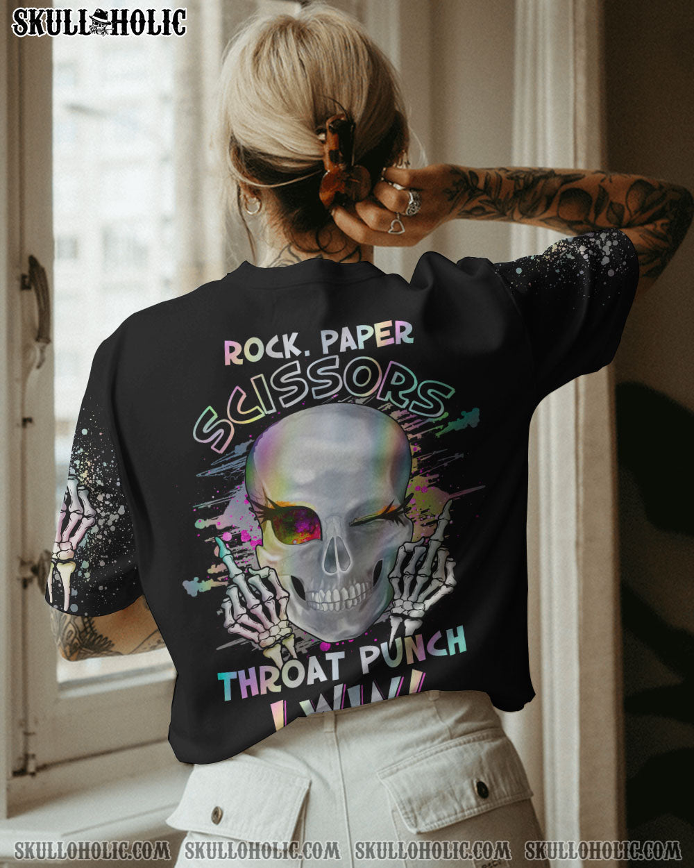 ROCK PAPER THROAT PUNCH I WIN ALL OVER PRINT - YHHG3103232