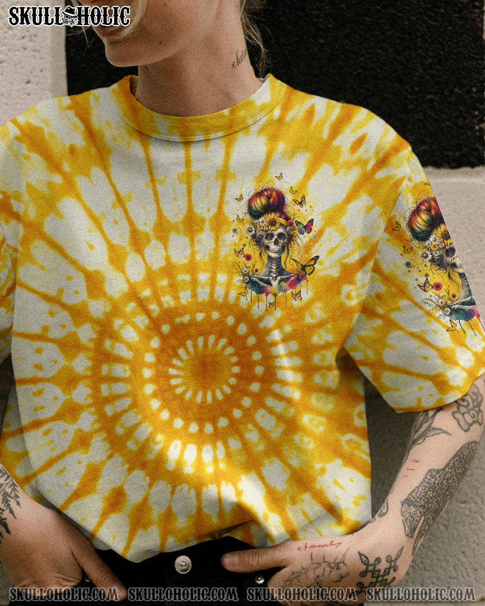 SHE IS SUNSHINE MESSY BUN ALL OVER PRINT – TYTM0911231