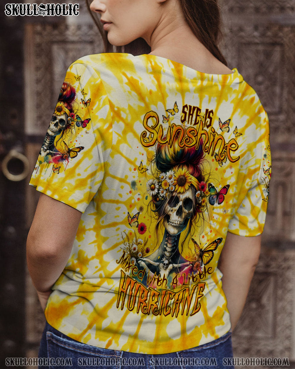 SHE IS SUNSHINE MESSY BUN ALL OVER PRINT – TYTM0911231