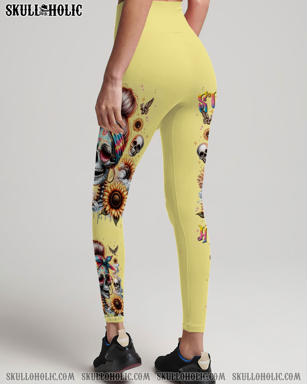 SHE IS SUNSHINE MESSY BUN SKULL ALL OVER PRINT – TLNT0311232