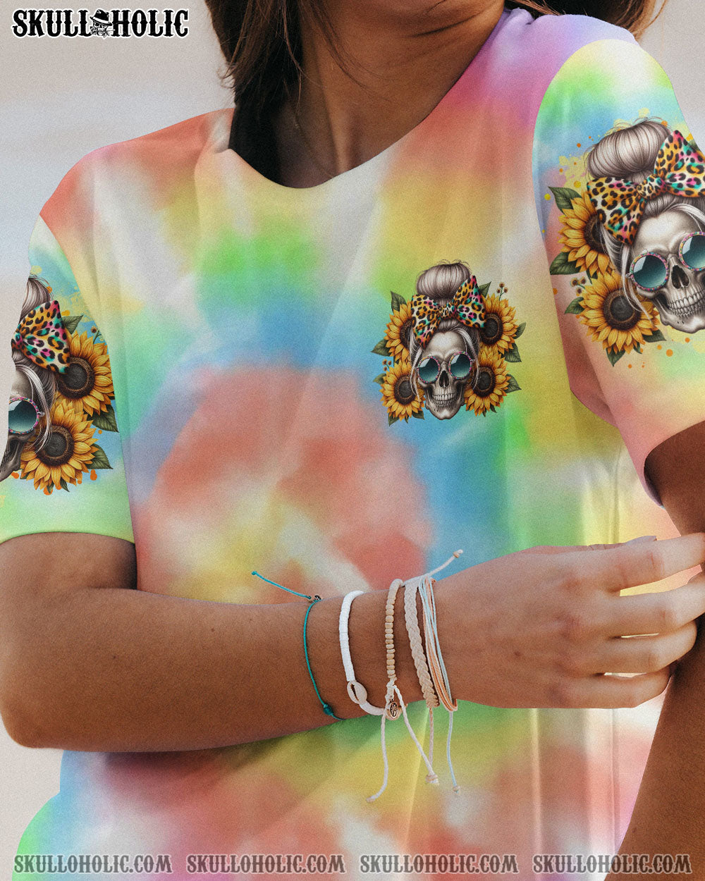 SHE IS SUNSHINE SKULL MESSY BUN ALL OVER PRINT – TLTR0211232