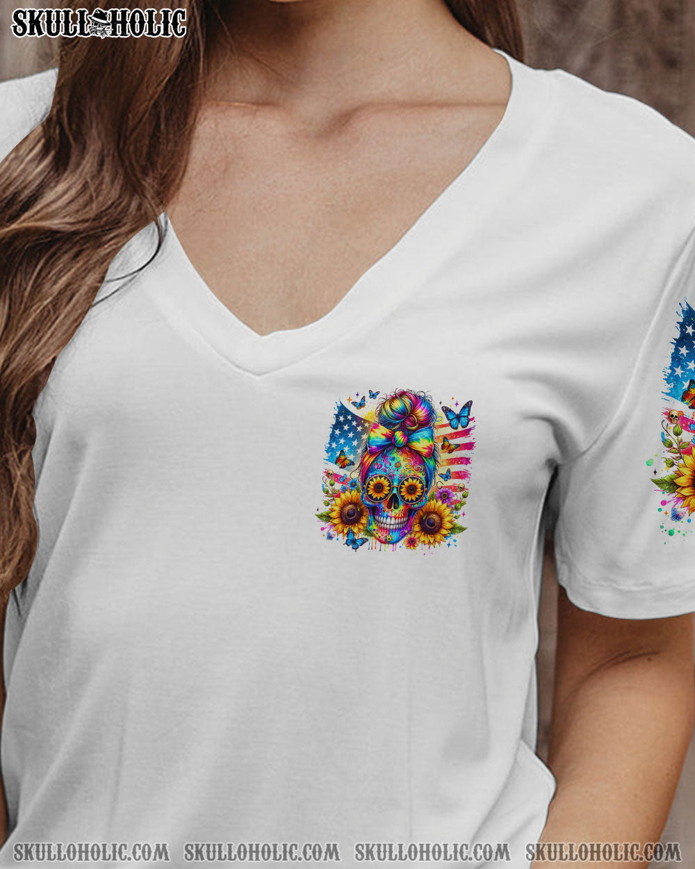 SHE IS SUNSHINE SUNFLOWER MESSY BUN SKULL ALL OVER PRINT – TLTR2901241