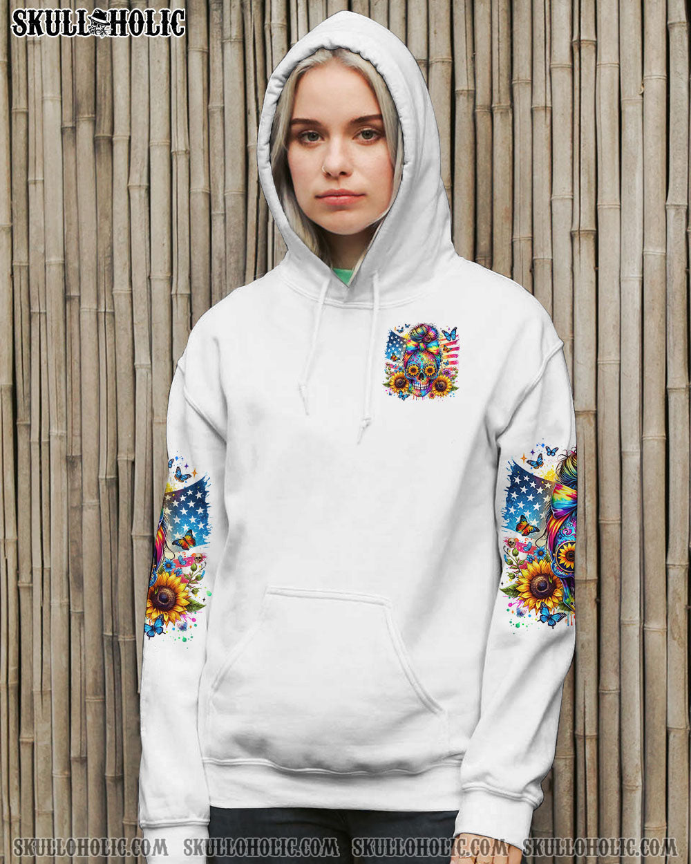 SHE IS SUNSHINE SUNFLOWER MESSY BUN SKULL ALL OVER PRINT – TLTR2901241