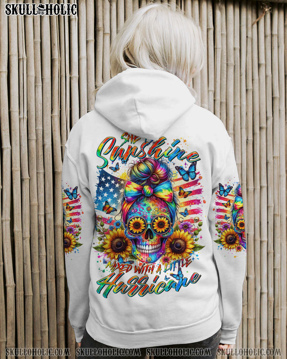 SHE IS SUNSHINE SUNFLOWER MESSY BUN SKULL ALL OVER PRINT – TLTR2901241