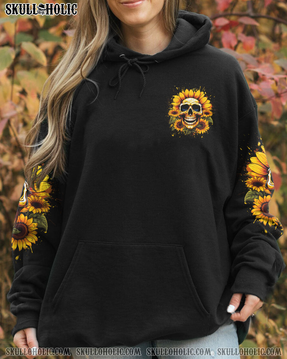 SHE IS SUNSHINE SUNFLOWER SKULL ALL OVER PRINT – YHDU0607234