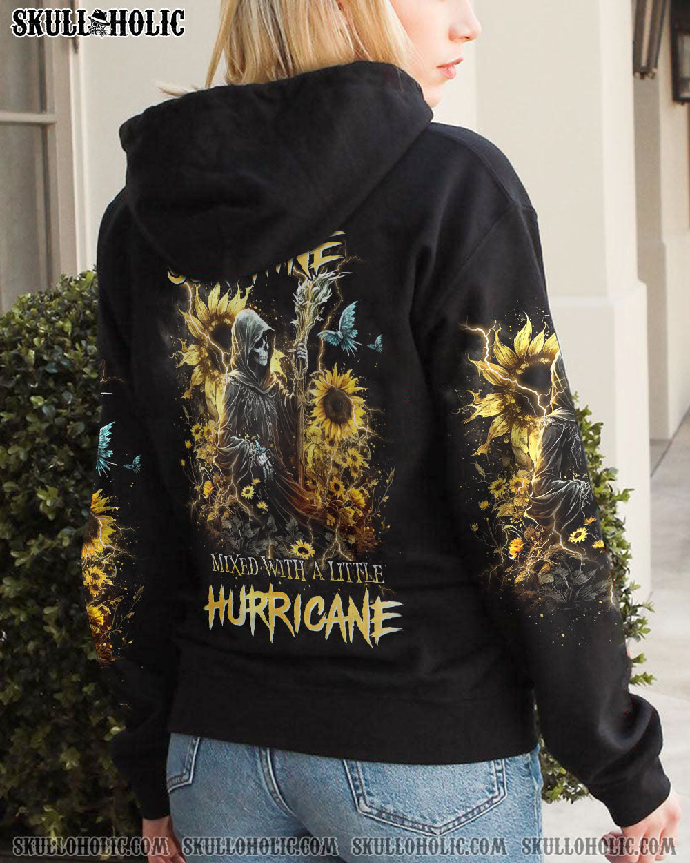 SHE IS SUNSHINE SUNFLOWER SKULL ALL OVER PRINT – YHHN1403234