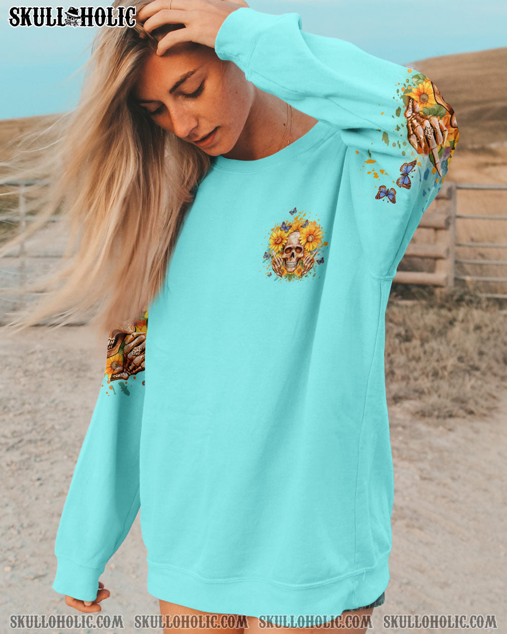 SHE IS SUNSHINE SUNFLOWER SKULL ALL OVER PRINT – YHLT2011231