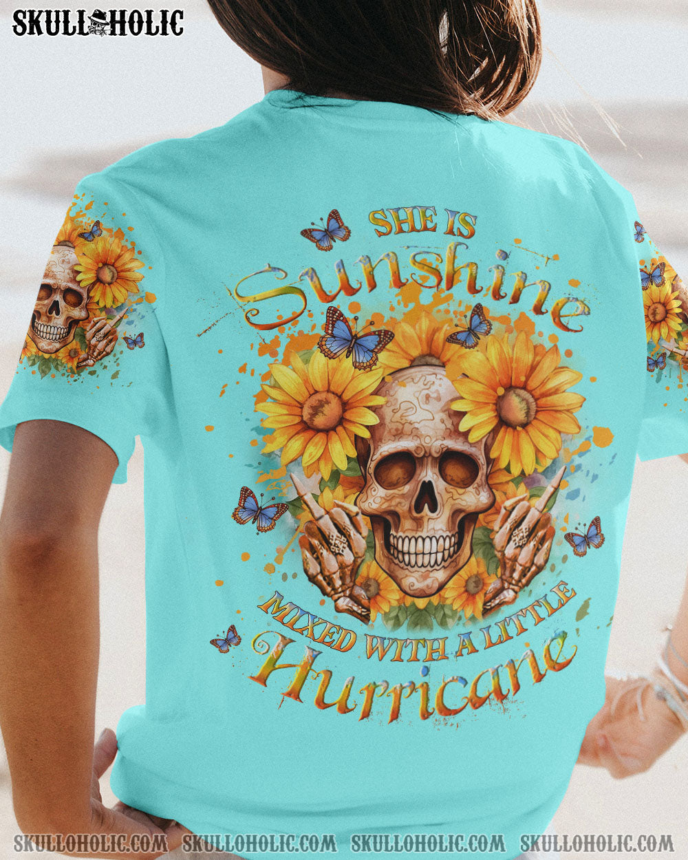 SHE IS SUNSHINE SUNFLOWER SKULL ALL OVER PRINT – YHLT2011231