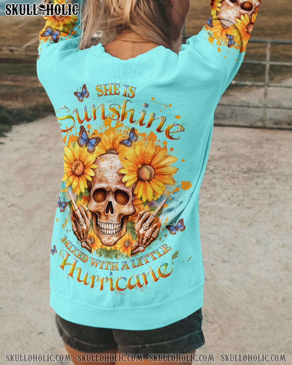 SHE IS SUNSHINE SUNFLOWER SKULL ALL OVER PRINT – YHLT2011231