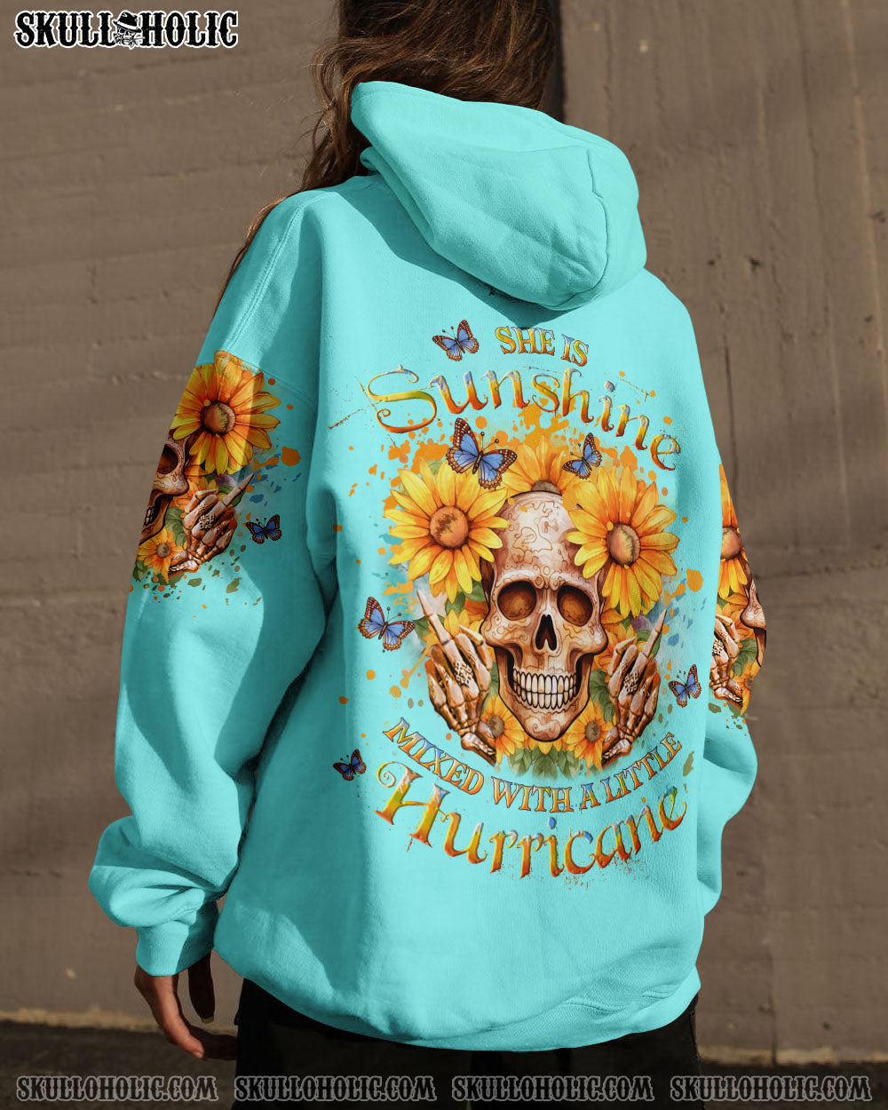 SHE IS SUNSHINE SUNFLOWER SKULL ALL OVER PRINT – YHLT2011231
