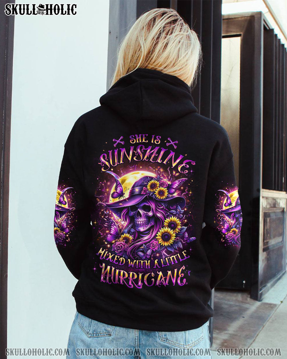 SHE IS SUNSHINE SUNFLOWER SKULL ALL OVER PRINT – YHLT2901242