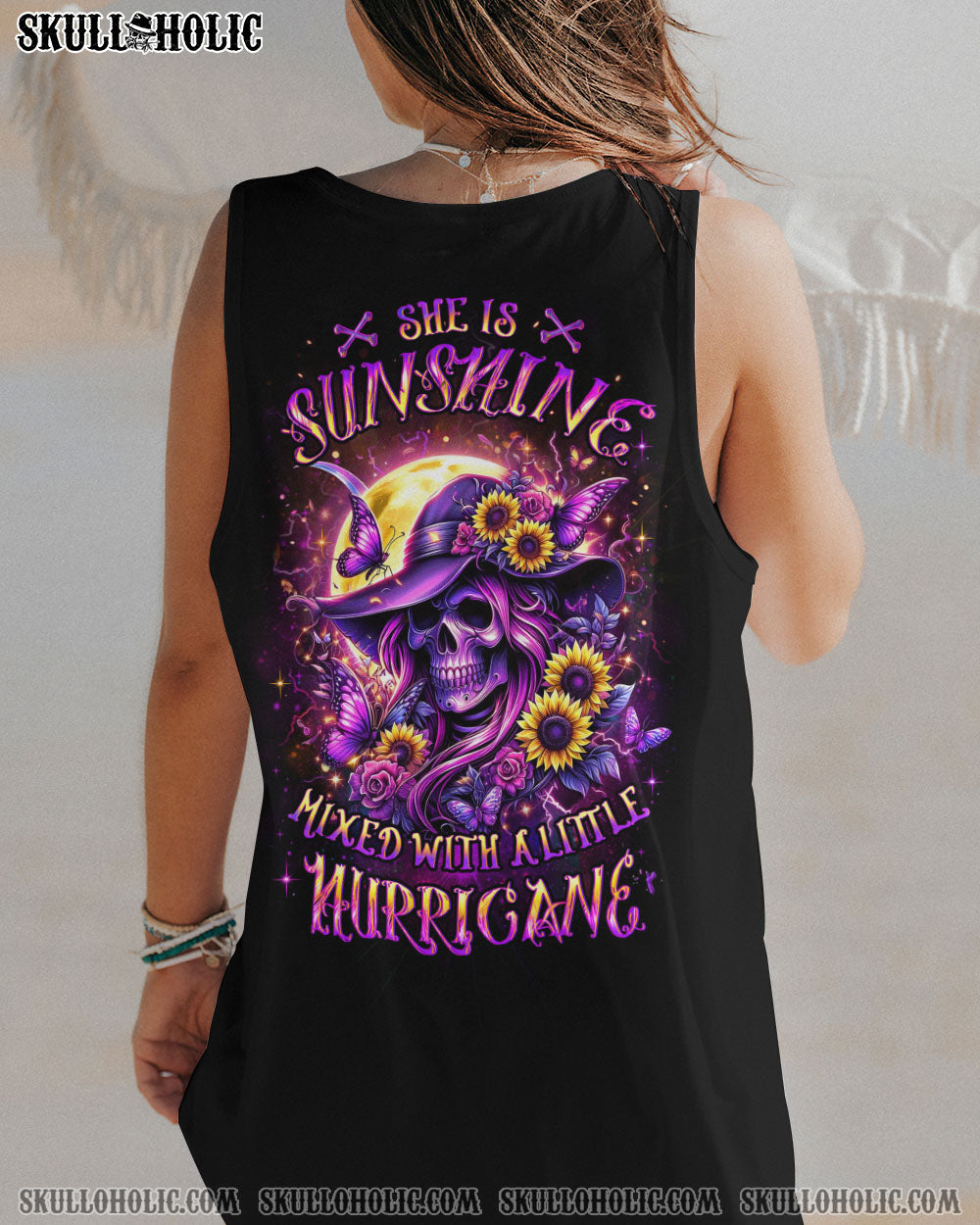 SHE IS SUNSHINE SUNFLOWER SKULL ALL OVER PRINT – YHLT2901242