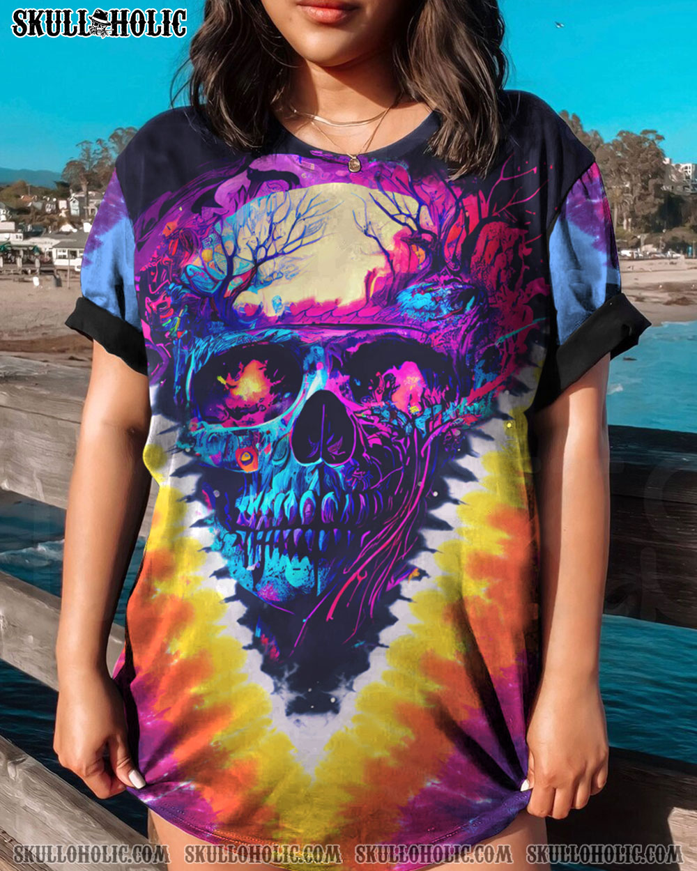 SKULL TIE DYE ALL OVER PRINT - TYTM1505231