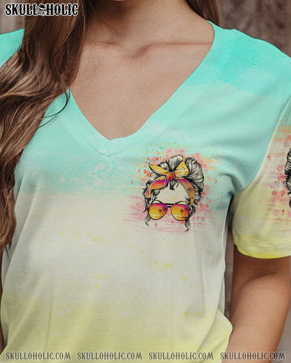 SMELL THE SEA FEEL THE BREEZE MESSY BUN ALL OVER PRINT – YHHG2107234