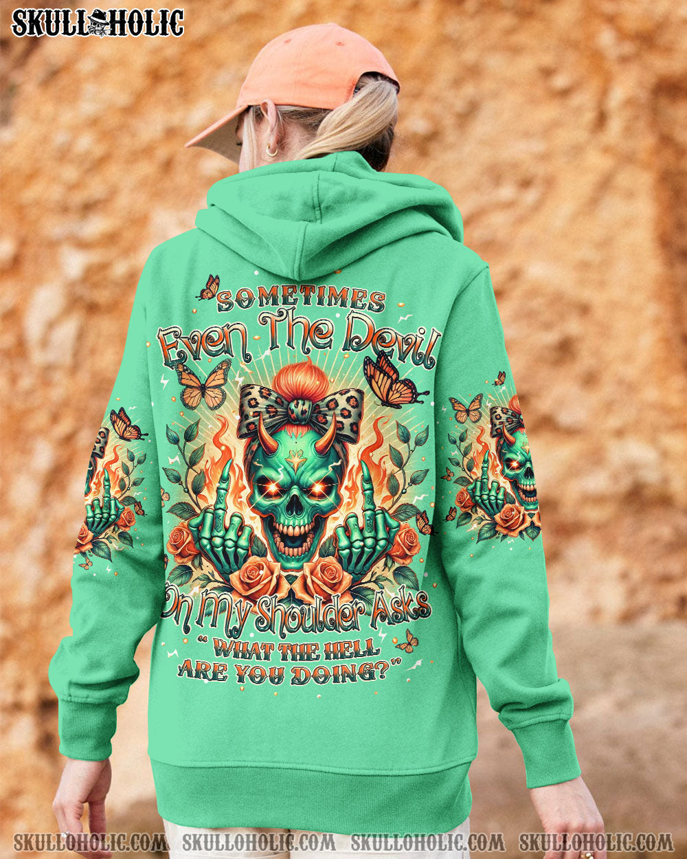 SOMETIMES EVEN THE DEVIL MESSY BUN ALL OVER PRINT – TLPQ2607242