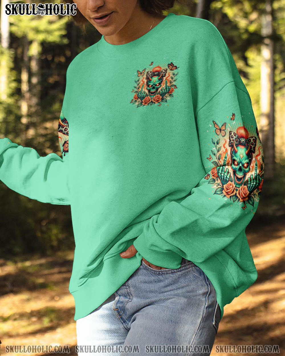 SOMETIMES EVEN THE DEVIL MESSY BUN ALL OVER PRINT – TLPQ2607242