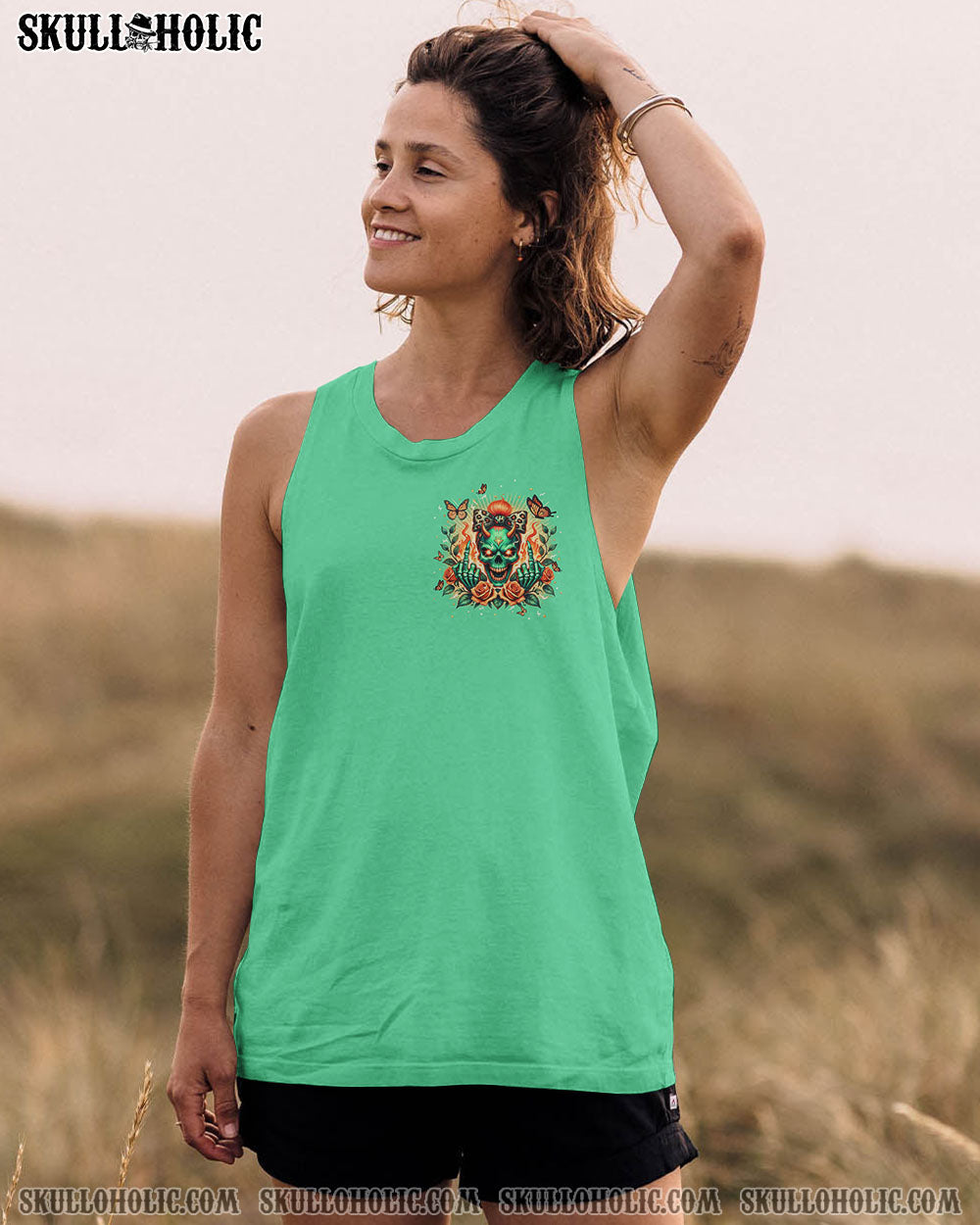 SOMETIMES EVEN THE DEVIL MESSY BUN ALL OVER PRINT – TLPQ2607242