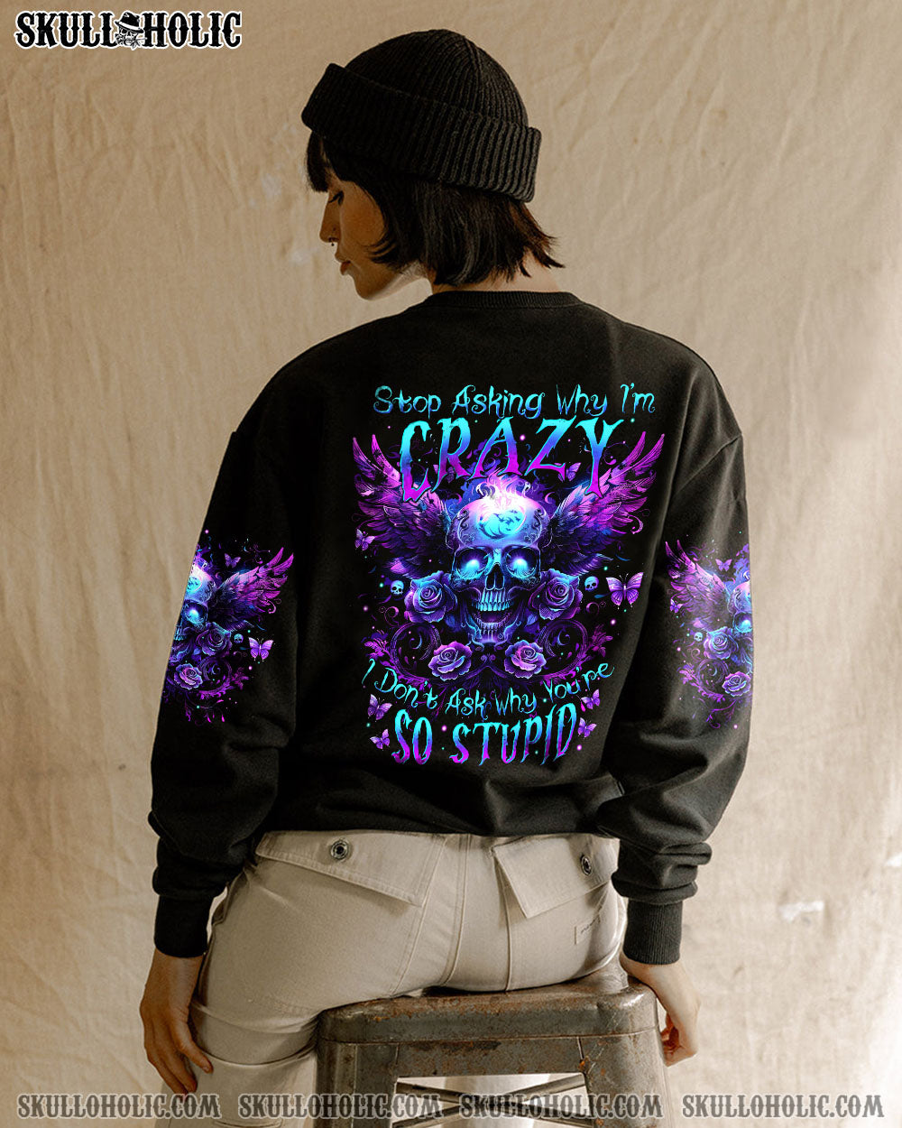 STOP ASKING WHY I’M CRAZY SKULL ALL OVER PRINT – TYTM1104241