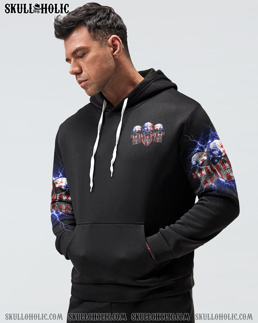 STUCK BETWEEN IDK IDC 3 AMERICAN SKULLS ALL OVER PRINT – TLNO1301234