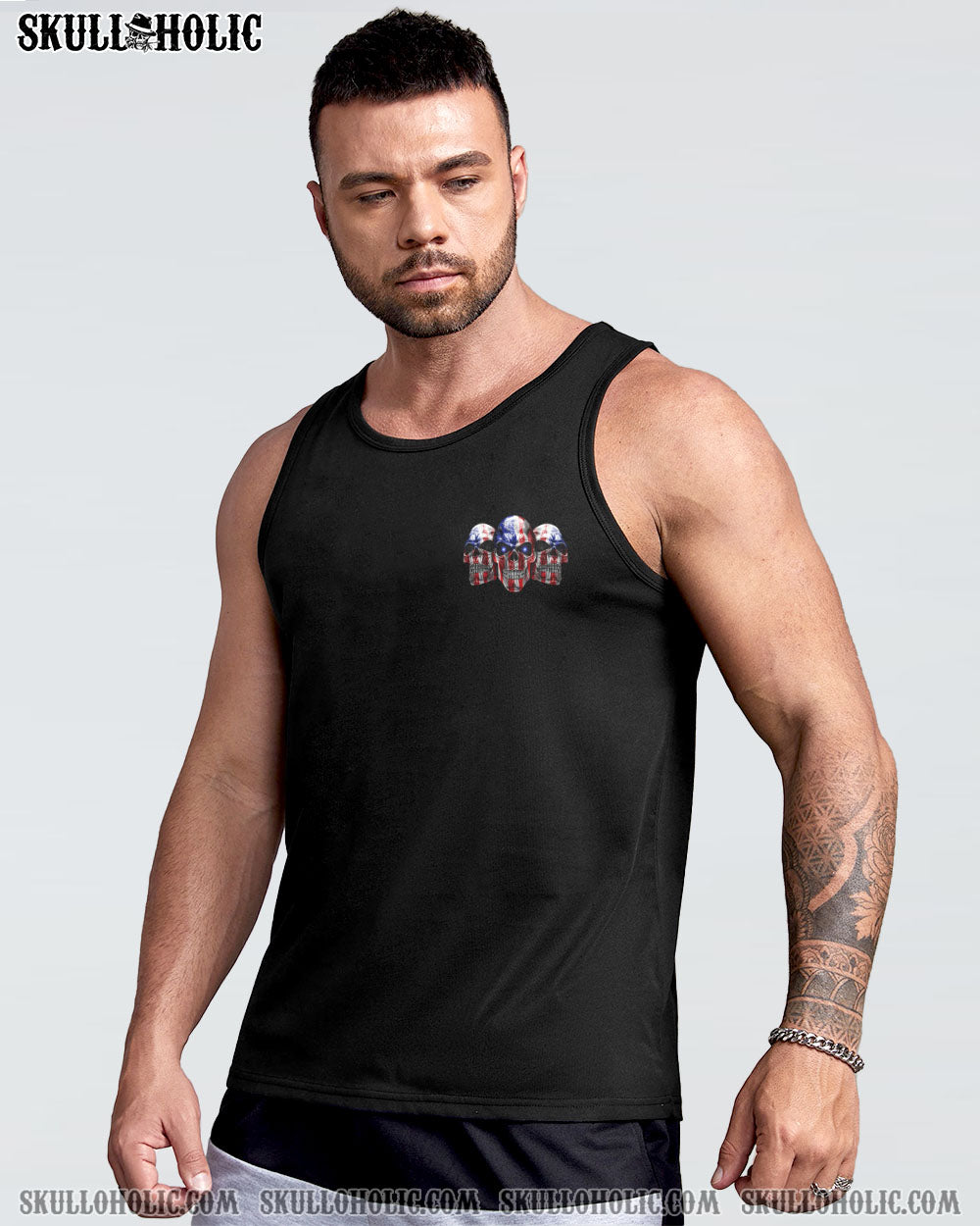 STUCK BETWEEN IDK IDC 3 AMERICAN SKULLS ALL OVER PRINT – TLNO1301234