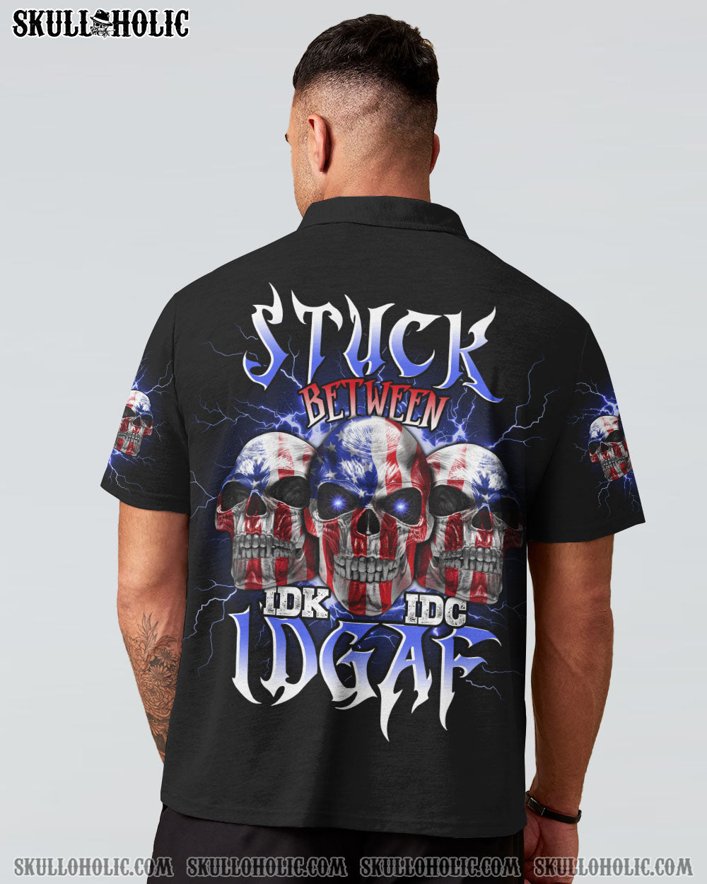 STUCK BETWEEN IDK IDC 3 AMERICAN SKULLS ALL OVER PRINT – TLNO1301234