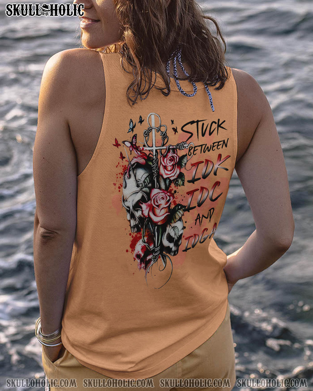 STUCK BETWEEN IDK IDC AND IDGAF ROSE SKULL ALL OVER PRINT – TLTR3001235