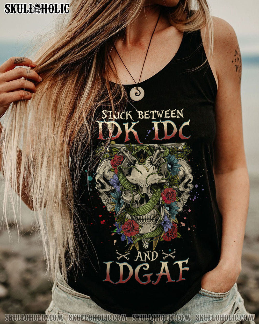 STUCK BETWEEN IDK IDC AND IDGAF SKULL ALL OVER PRINT – YHHG3001234