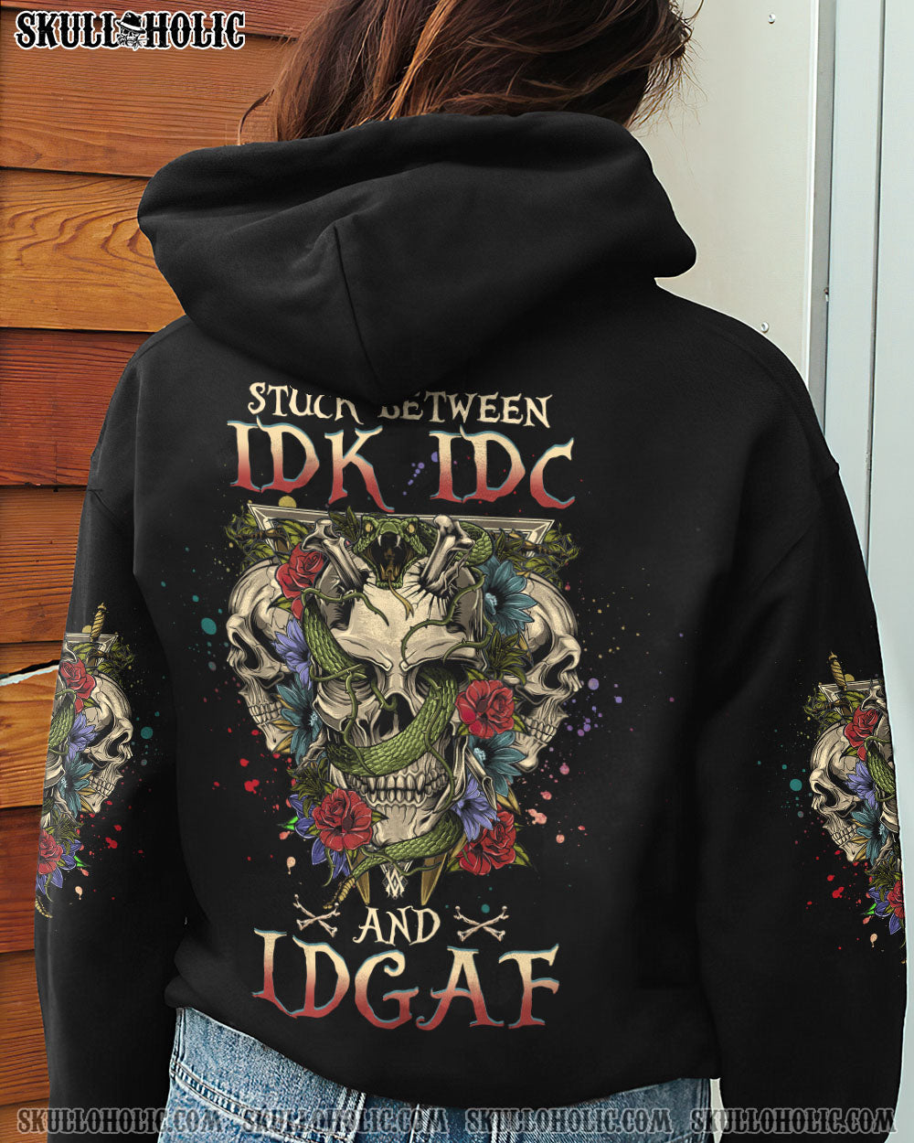 STUCK BETWEEN IDK IDC AND IDGAF SKULL ALL OVER PRINT – YHHG3001234
