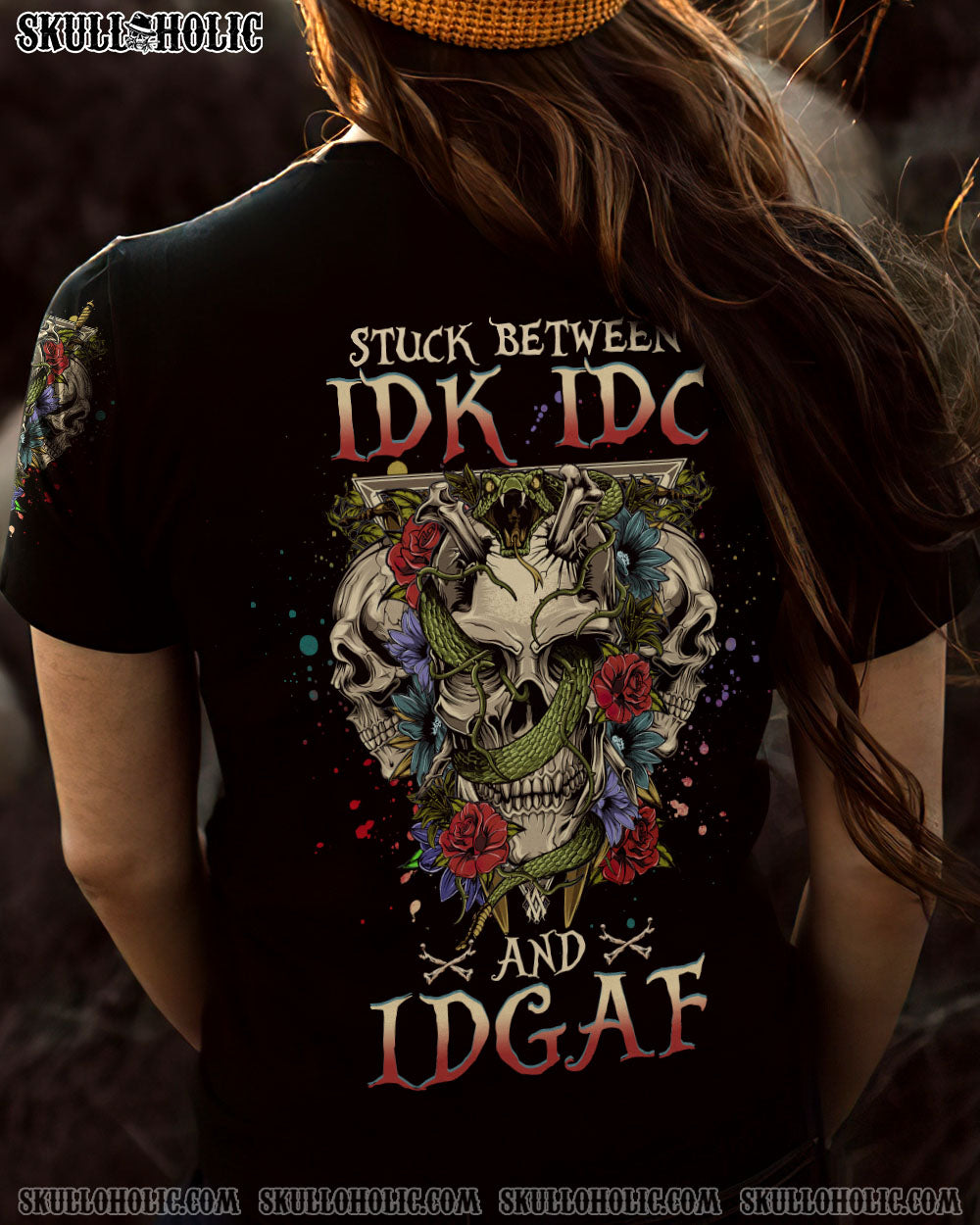 STUCK BETWEEN IDK IDC AND IDGAF SKULL ALL OVER PRINT – YHHG3001234
