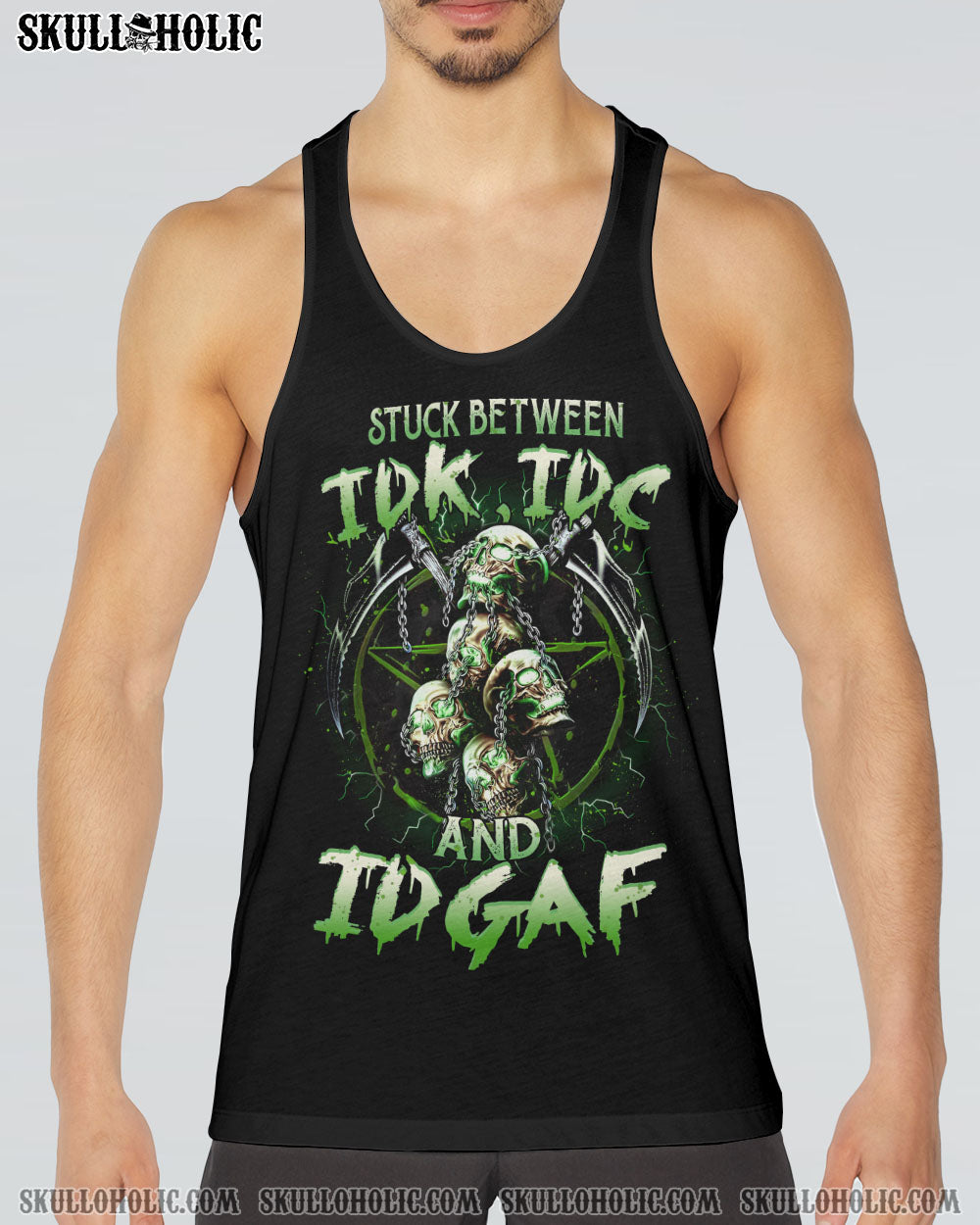 STUCK BETWEEN IDK IDC AND IDGAF SKULL ALL OVER PRINT – YHHN2302231