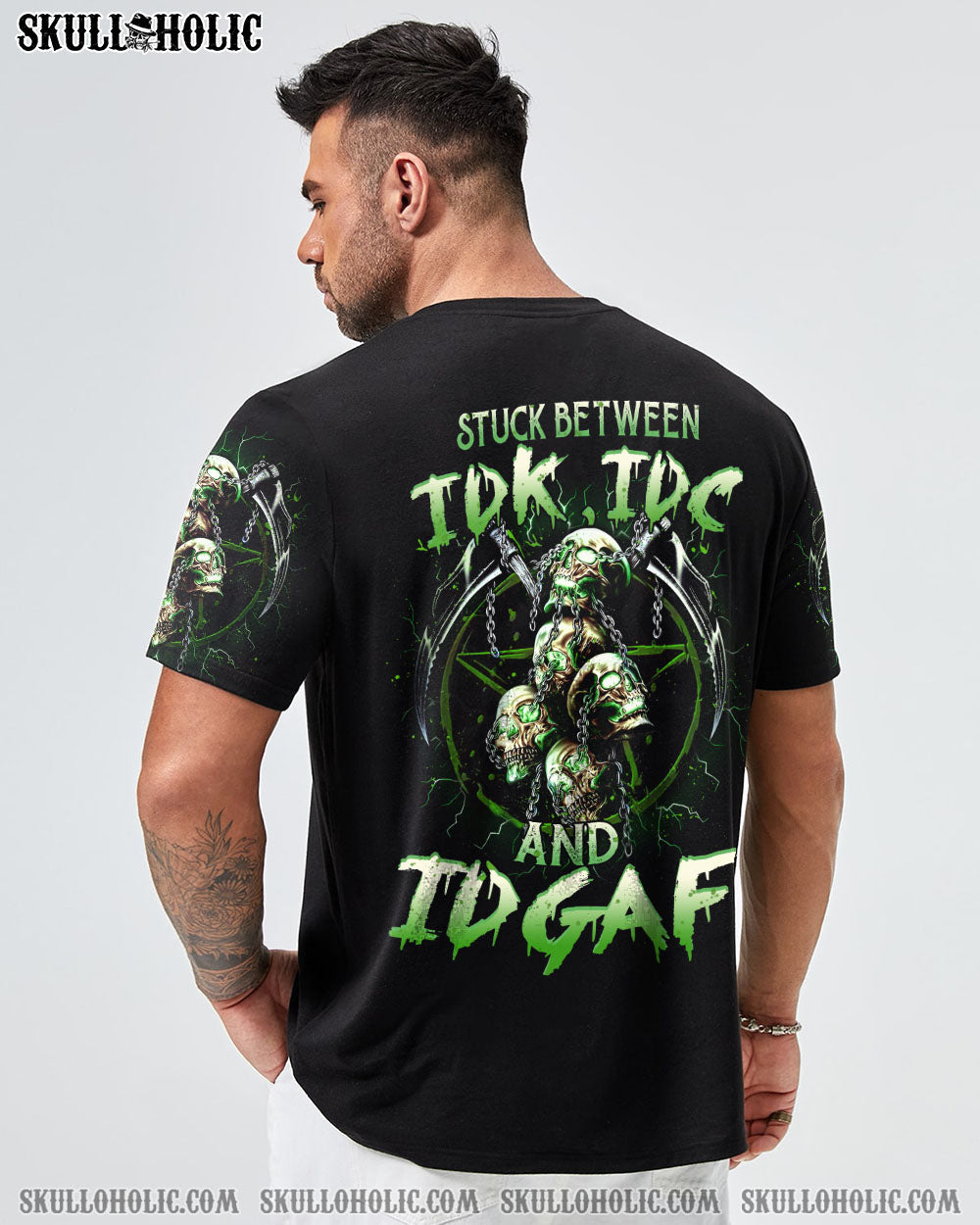 STUCK BETWEEN IDK IDC AND IDGAF SKULL ALL OVER PRINT – YHHN2302231