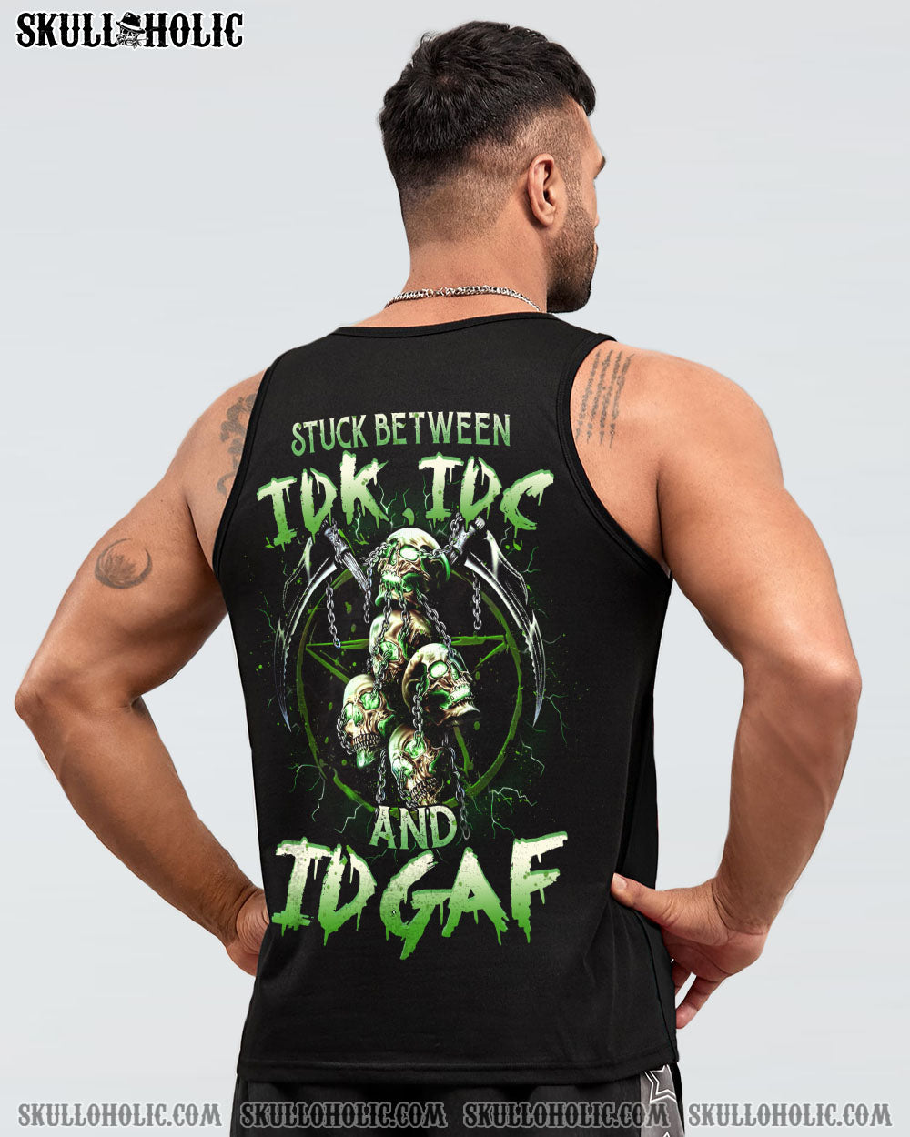 STUCK BETWEEN IDK IDC AND IDGAF SKULL ALL OVER PRINT – YHHN2302231
