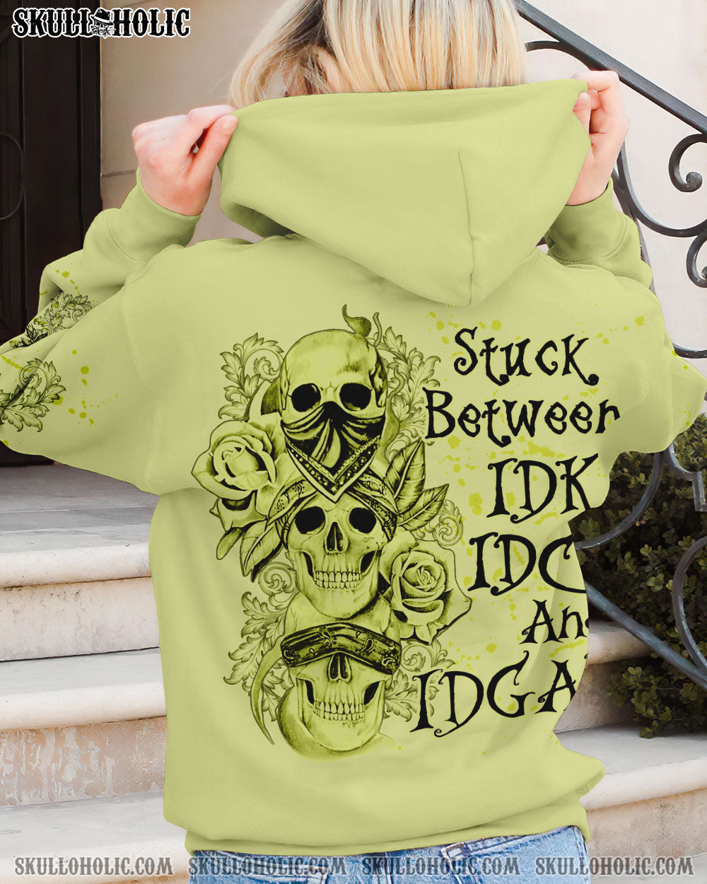 STUCK BETWEEN IDK IDC AND IDGAF SKULL ALL OVER PRINT – YHLN1002231