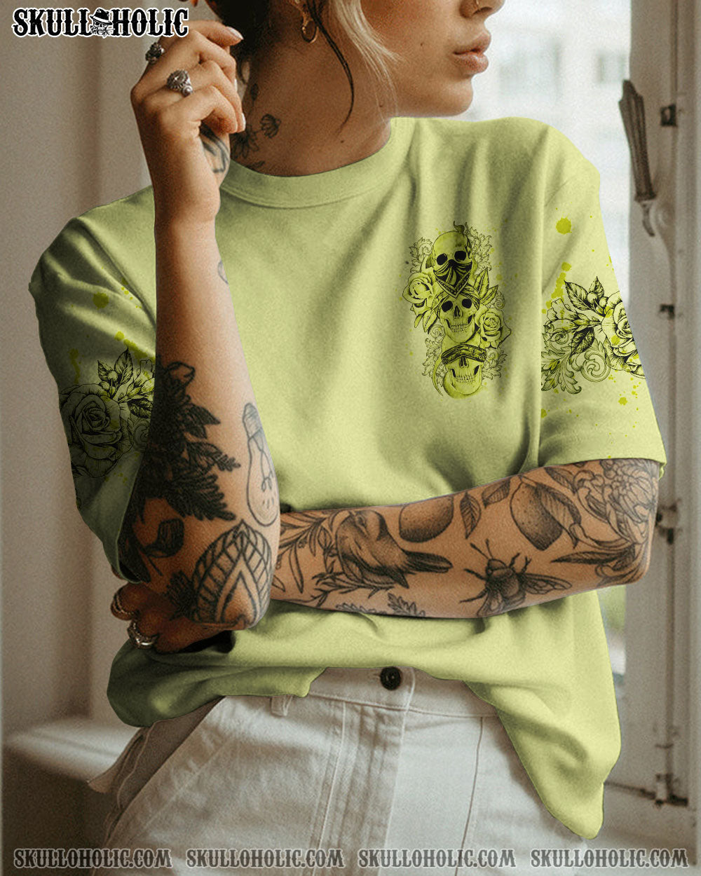 STUCK BETWEEN IDK IDC AND IDGAF SKULL ALL OVER PRINT – YHLN1002231